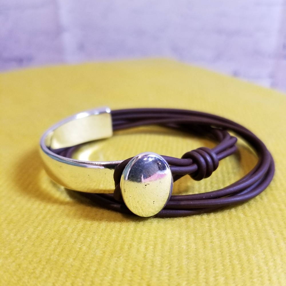 Leather Silver Bracelet